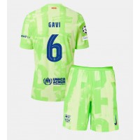 Camisa de Futebol Barcelona Paez Gavi #6 Equipamento Alternativo Infantil 2024-25 Manga Curta (+ Calças curtas)